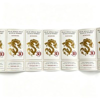 Étiquettes de vin personnalisées en feuille d'or avec motif dragon, autocollants imperméables en vinyle pour bouteilles de boissons avec logo privé, vente en gros
