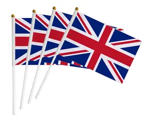 Envío personalizado, rápido precio inferior, poliéster NACIONAL DE Inglaterra, Bandera de mano del Reino Unido para celebración al aire libre