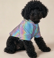 Imperméable pour chien, veste imperméable à capuche coupe-vent avec cordons de serrage pour chiens de petite et moyenne taille, gris