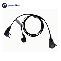 Écouteur plat intra-auriculaire Power Time PTE-100 de qualité supérieure avec microphone pour talkie-walkie, certifié CE ROHS FCC pour une communication claire et discrète