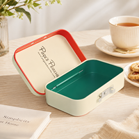 Boîte en métal rectangulaire de qualité alimentaire avec fermoir, conteneur portable en fer blanc à charnière pour baume à lèvres, bijoux et bonbons