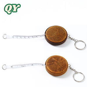 QY 150cm Retractable Tape Measure <b>Keychain</b> <b>Leather</b> Metric Ruler Keyring Sewing Tailor Fashion Designer Tool - Product Image 5