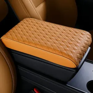 Universal Car Interior Zubehör PU Leder Car Center Konsolen abdeckung mit 2 Aufbewahrung taschen Für die meisten Fahrzeuge Armlehnen Aufbewahrung sbox - Product Image 4