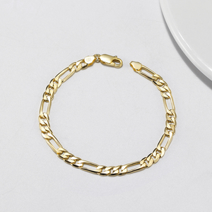 RINNTIN SB66 Wholesale Price of Factory 925 Sterling <strong>Silver</strong> 5mm 7mm <strong>Solid</strong> Diamond-Cut Figaro Link Chain <strong>Bracelet</strong> for Men - Product Image 6