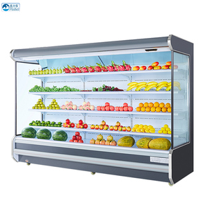Thương mại có thể điều chỉnh Kệ rèm không khí tủ lạnh LED ánh sáng mềm uống/Trái Cây Rau di chuyển cửa <span class=keywords><strong>Showcase</strong></span> - Product Image 6