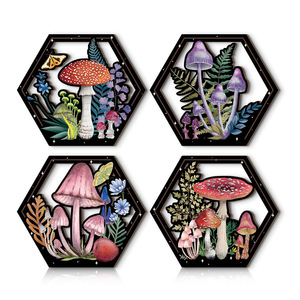 Decorazione Murale Esagonale Nordic Boxwood Fairy Mushroom <span class=keywords><strong>Forest</strong></span> Stars Hollow per Soggiorno - Product Image 5