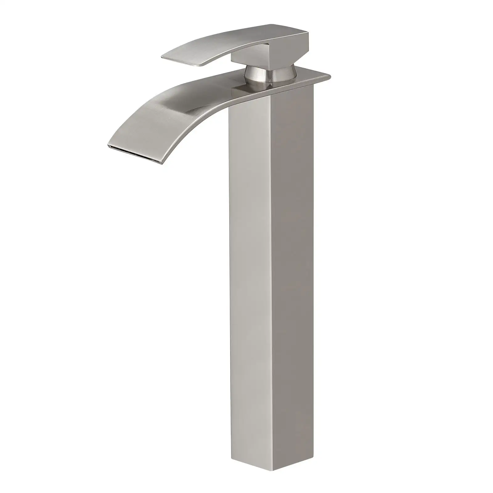 Brushed Nickel Sink Faucets Square Bathroom Basin Faucet Single Handle Toilet Washbasin Tap Waterfall Faucets