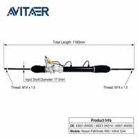 AVITAER 49001-0W000 Crémaillère de direction assistée hydraulique LHD pour N ISSAN PATHFINDER R50 en FINITI QX4 1996-2004
