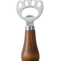 Ouvre-bouteille vertical en bois d'acacia, acier inoxydable rose gold, logo personnalisé, ouvre-bouteille pour cadeaux de mariage et cadeaux promotionnels