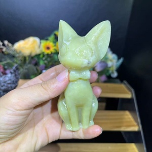 Figurine d'animal en cristal sculptée à la <span class=keywords><strong>main</strong></span>, <span class=keywords><strong>chat</strong></span> Sphynx en cristal naturel mélangé, artisanat en cristal, cadeau <span class=keywords><strong>de</strong></span> guérison, vente en gros - Product Image 5