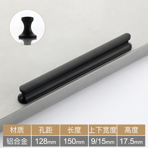 Vente directe d'usine poignées de porte d'armoire en alliage d'aluminium noir doré pour armoires de cuisine salon hôtel armoire tiroirs - Product Image 2