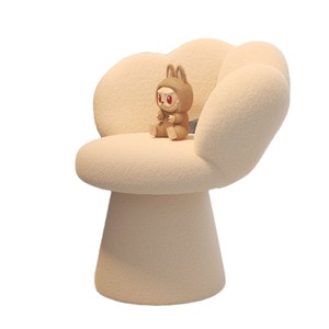 Luxury Petal-shaped Fabric Makeup Chair with Rotatable Backrest Modern Simple Design <strong>Bedroom</strong> Dressing <strong>Stool</strong> - Product Image 5