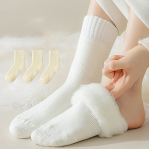 Của Phụ Nữ Mềm Mại Thoải Mái Chống-Vi Khuẩn Dày Ấm Áp Cashmere Terry Len Vớ Cho Mùa Thu Và Mùa Đông Thời Trang Màu Rắn - Product Image 2