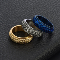 Cool Creative 8MM En Acier Inoxydable Rotatif Anneaux Dragon Échelle Anneau À La Mode Gemstone Mariage Fiançailles Anniversaire Fête Cadeau