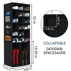 Hanging <b>Shoe</b> Organizer 18+2 Sections With Mesh Pockets For Closet <b>Storage</b> Behind Door Use - Product Image 3