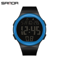Jam Tangan Sport Pria Sanda 2151 Merk Ternama dengan Tali Silikon TPU, Jam Digital Pria, Layar LED, Jam Tangan Kasual Baru
