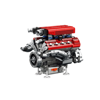 33015 Juego de 40 Piezas de Bloques de Construcción de Motor de Coche de Carreras de Plástico a Escala 1:8, Juguete Educativo, Regalo para Festivales