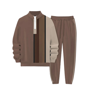 남성 도매 사용자 정의 로고 투피스 크루넥 스포츠웨어 세트 캐주얼 세트 후드 가을 캐주얼웨어 느슨한 3D 프린팅 - Product Image 5