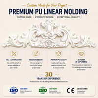 Ornements floraux en polyuréthane PU de style européen moderne, fleurs décoratives sculptées, décorations murales et de plafond intérieures, résistantes à l'humidité