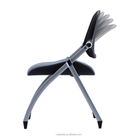 Grands BIFMA Chaise de bureau ergonomique pliable avec tablette d'écriture, en mousse moulée haute densité et maille, pour formation, conférence et bureau d'étude