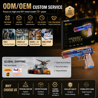 Pistol mainan Desert Eagle Flame Puzzle Kayu 3D DIY Model Kit Edukatif Grosir Kustom STEM Hadiah Langsung dari Pabrik CE EN71