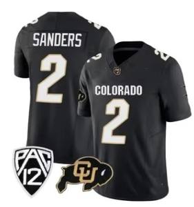 In Stock Retro bianco nero bufalo Colorado College Football cucito 5 corno. JR 12 Travis Hunter 2 Shedeur Sanders Jersey - Product Image 4