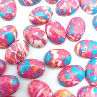 Turquoise 10x14mm 13x18mm 15x20mm Rose Rouge huître Pierre Howlite Cabochon Ovale Dos Plat Perles En Vrac pour La Main
