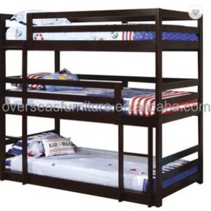 Childrens Solid <b>Wood</b> <b>Bunk</b> <b>Bed</b> Three Tier With Steps Eco Friendly Varish Bedroom Furniture For Kids - Product Image 2