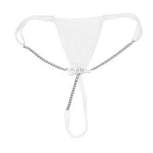 최신 디자인 사용자 정의 초기 편지 허리 사슬 여성 섹시한 쿠바 체인 끈 팬티 DIY 스테인레스 스틸 사용자 정의 이름 허리 배꼽 체인 - Product Image 6