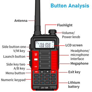 2022 BEST BAOFENG UV-10R DUAL-BAND VHF/UHF WALKIE TALKIES LANGER BEREICH FM ZWEI-WEGE-HAM-<span class=keywords><strong>RADIO</strong></span> Fabrik preis - Product Image 4