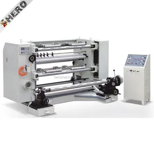 automatic pvc bopp paper roll slitting machine nonwoven pe plastic film thermal paper slitting machine