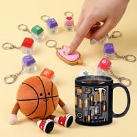 Coffret Cadeau Promotionnel Geek : Fidget Clicker Imprimé en 3D, Keycaps Artisanaux, Breloque Peluche Kawaii, Tasse Magique Thermosensible