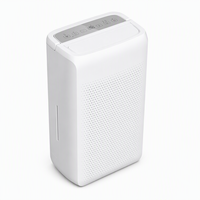 Dehumidifier Portabel Putih dengan Layar Digital dan Timer, Dehumidifier Elektrik Ringkas untuk Kamar Tidur, Kamar Mandi, Ruang Bawah Tanah, Lemari, dan Rumah