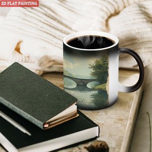 แก้วเซรามิคเปลี่ยนสีได้ สีดำด้าน 11 ออนซ์ แก้วน้ำชา กาแฟ ทนความร้อน - Product Image 3