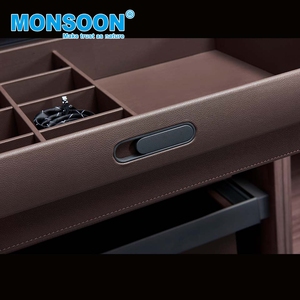 Wardrobe Hardware Closet Organizer Pull Out Leather Slide Out Drawer Basket Aluminum Alloy Bedroom <b>Underwear</b> <b>Storage</b> <b>Box</b> - Product Image 2