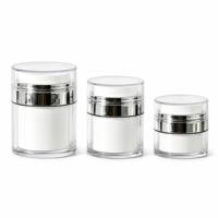 Pot cosmétique de luxe sous vide rechargeable en acrylique avec pompe à vis sans air, 15g, 30g, 50g, pour crème visage, crème contour des yeux, lotion, sérum