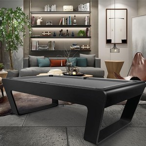Table de <span class=keywords><strong>billard</strong></span> sur mesure en bois massif avec bordure en acrylique et finition peinture mate pour usage commercial, <span class=keywords><strong>billard</strong></span> américain à neuf boules, noir - Product Image 4
