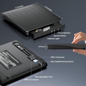 USB 3.0 Type C <span class=keywords><strong>Lecteur</strong></span> de DVD externe portable <span class=keywords><strong>CD</strong></span>/DVD +/-RW <span class=keywords><strong>Lecteur</strong></span> de disque et <span class=keywords><strong>lecteur</strong></span> de graveur pour PC de bureau Windows Linux OS Apple Mac - Product Image 6