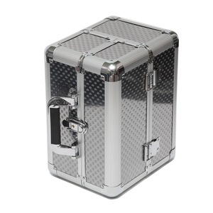 Estuche <span class=keywords><strong>de</strong></span> maquillaje <span class=keywords><strong>de</strong></span> aluminio portátil personalizado, caja <span class=keywords><strong>de</strong></span> almacenamiento <span class=keywords><strong>de</strong></span> cosméticos <span class=keywords><strong>de</strong></span> Color sólido <span class=keywords><strong>de</strong></span> doble capa para maquilladores y suministros para <span class=keywords><strong>uñas</strong></span> - Product Image 3