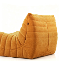 Canapé pliable en tissu compressé pour fauteuil lounge moderne en velours côtelé, fauteuil d'appoint bas sans accoudoirs à une place