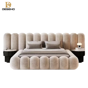 Italiaanse Stof Dubbel Breed <span class=keywords><strong>Bed</strong></span> Voor Slaapkamer Zacht Liggend Gestoffeerd Comfortabel Tweepersoonsbed - Product Image 2