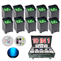 Projecteurs LED d'Ambiance 6x18W RGBWAUV 6-en-1 sur Batterie, Sans Fil, Projecteur PAR pour Scène, Mariage, Bar, DJ