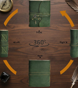 Vintage Leather Grimoire Journal with Skeleton Key Lock Handmade Deckle Edge <b>Book</b> of Shadows, Antique Spell Writing Notebook - Product Image 4