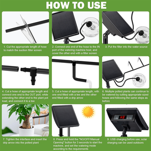 Haute qualité bricolage extérieur jardin solaire automatique Kit d'irrigation goutte à goutte en plastique Anti-Siphon dispositif d'arrosage chronométré - Product Image 3