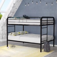 Lit superposé rond en fer au design moderne et original pour chambre à coucher, dortoir d'étudiant et hôtel – Lit métallique durable