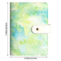 Carnet à anneaux A6 de 6 pochettes, avec pages imprimées détachables, couverture en cuir/PVC, organiseur/agenda