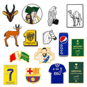Su misura Uae Oman Chiief loghi in lega di zinco Arabia saudita spilla in smalto con risvolto spille UAE perni per la giornata nazionale - Product Image 1