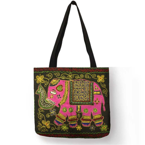 Sac à main Mandala indien imprimé éléphant pour femmes, sacs, fourre-tout, grande capacité, livraison directe, vente en gros - Product Image 3