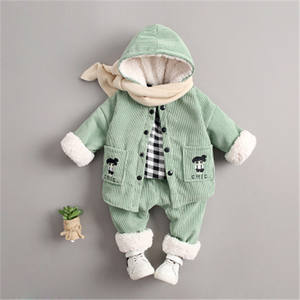 Ensemble de vêtements d'hiver pour filles, 3 pièces, manteau, t-shirts unis pour enfants, vestes en fourrure pour enfants, vente en gros en provenance de Chine - Product Image 6