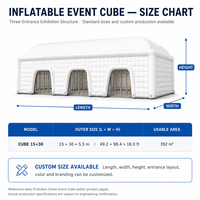 Pavillon cube gonflable personnalisé pour salon professionnel, salle d'exposition et lieu d'événement d'entreprise